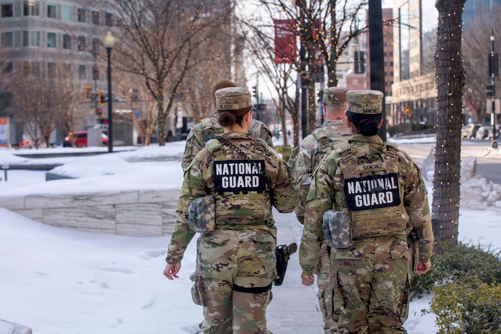 Soldiers with the Alabama National Guard Patrol Areas Around Gallery Place Chinatown