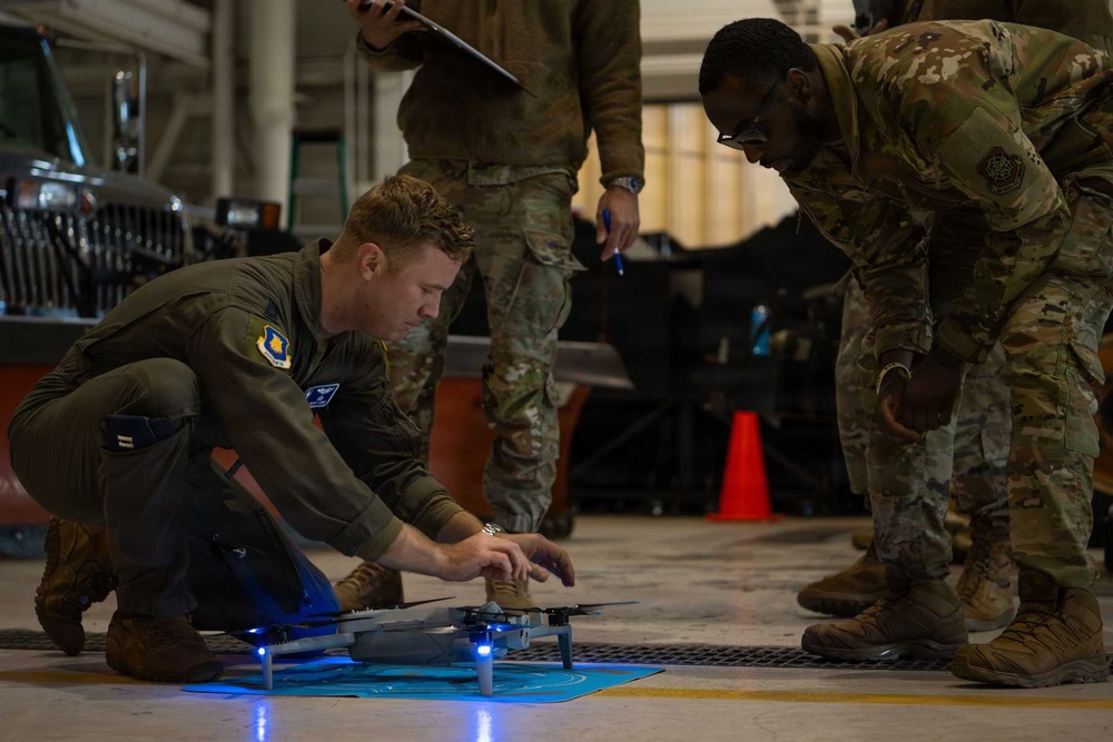 184th Wing Point Defense Battle Lab Members Practice Inaugural Flight Maneuvers