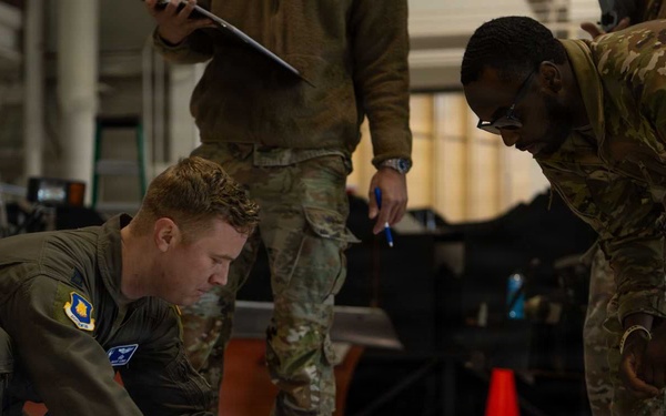 184th Wing Point Defense Battle Lab Members Practice Inaugural Flight Maneuvers