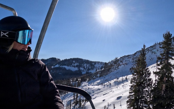 Olympic medalist Shannon Dunn-Downing rides chairlift