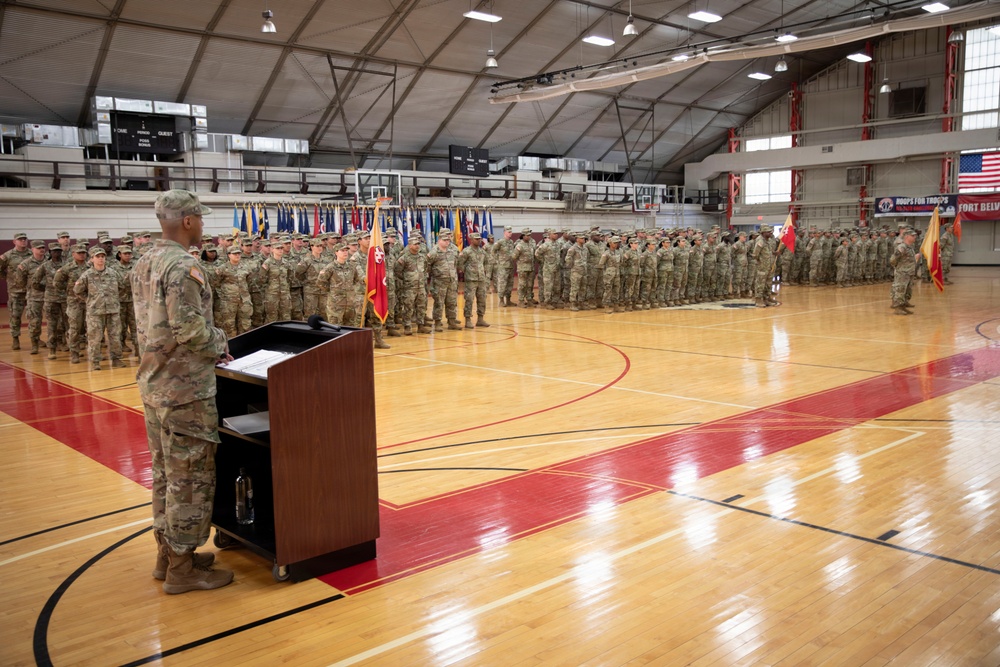 55th Sustainment Brigade &amp; 410th Signal Company conduct deployment ceremony