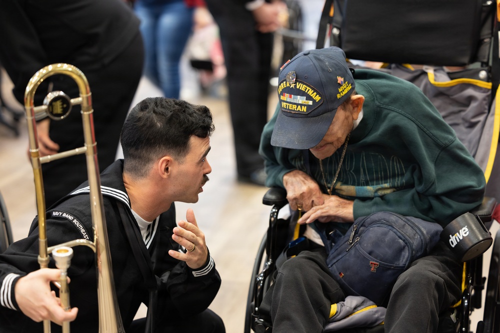 Navy Band Southeast Performs and Interacts With Residents of Freddy Gonzalez Veterans Nursing Home, McAllen, TX,  Rio Grande Valley Navy Week