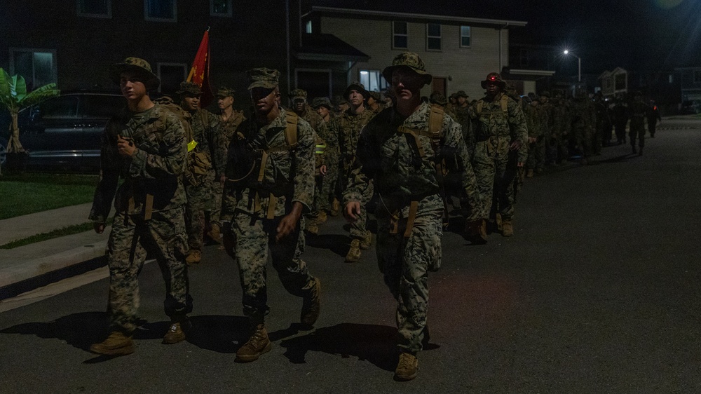 HQBN Conducts 10-km Hike at MCBH