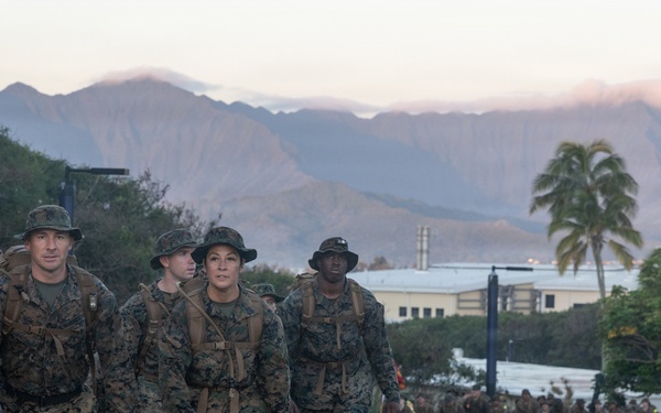 HQBN Conducts 10-km Hike at MCBH