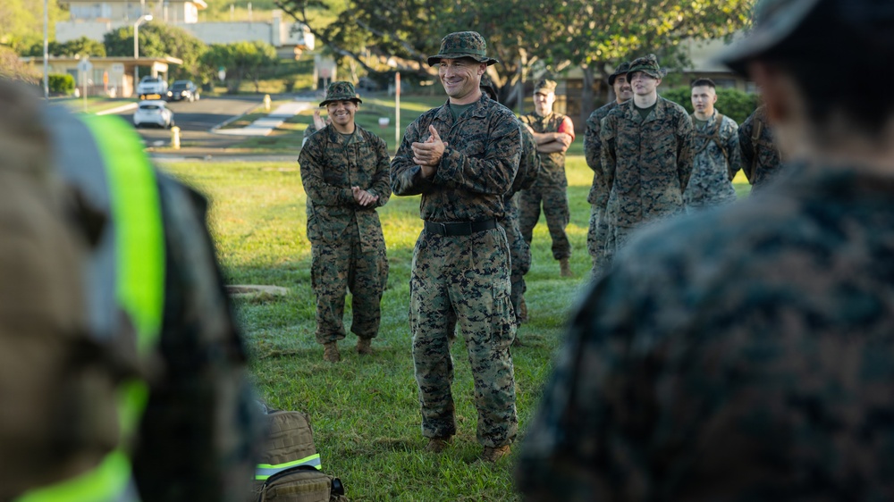 HQBN Conducts 10-km Hike at MCBH