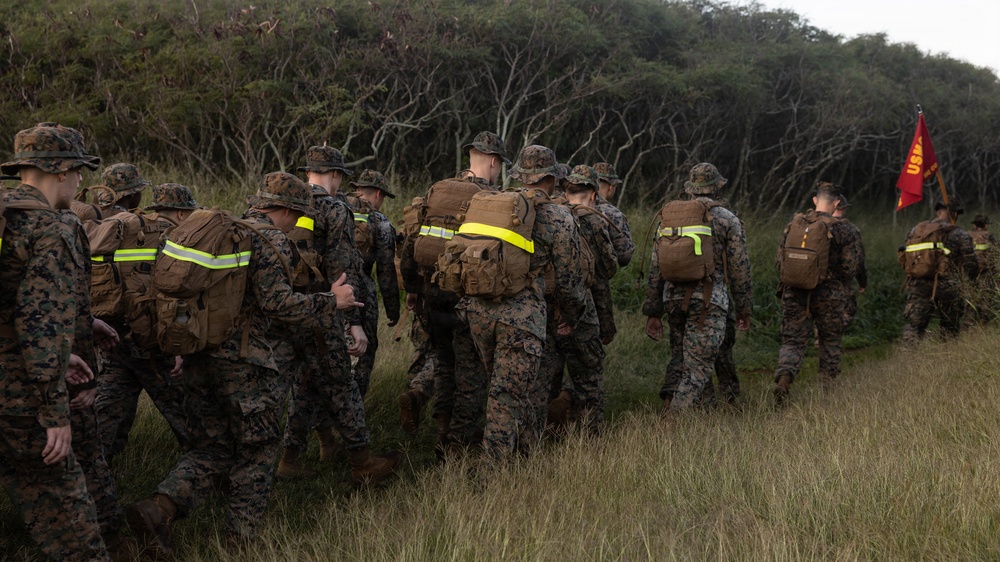 HQBN Conducts 10-km Hike at MCBH