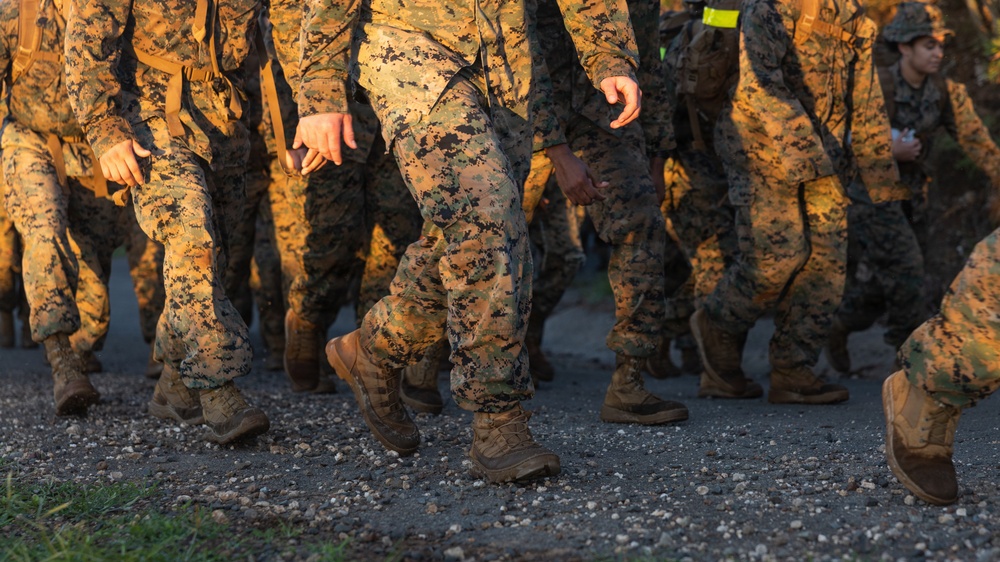 HQBN Conducts 10-km Hike at MCBH