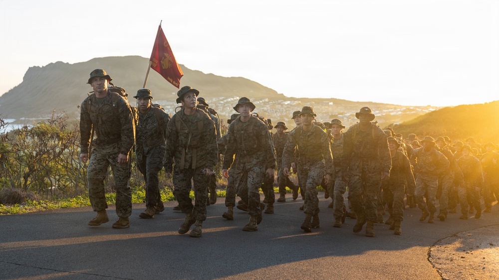 HQBN Conducts 10-km Hike at MCBH