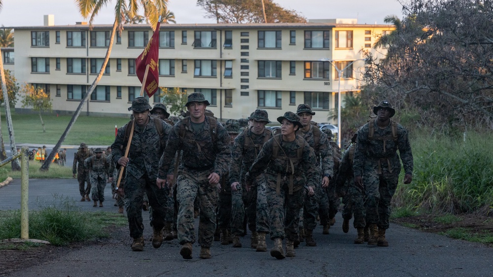 HQBN Conducts 10-km Hike at MCBH