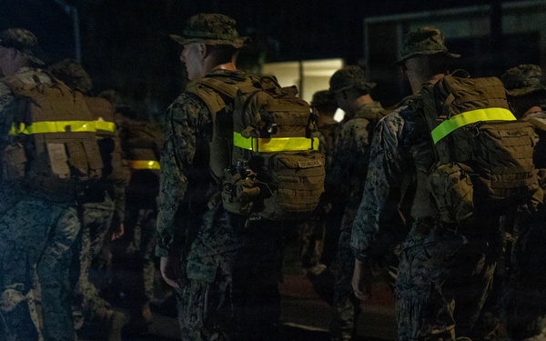 HQBN Conducts 10-km Hike at MCBH