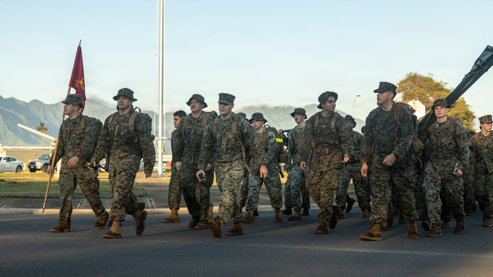 HQBN Conducts 10-km Hike at MCBH