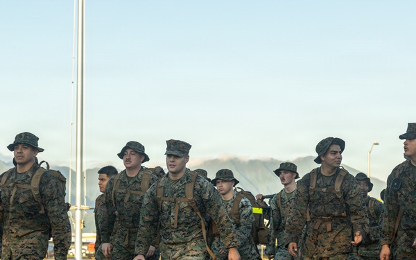 HQBN Conducts 10-km Hike at MCBH