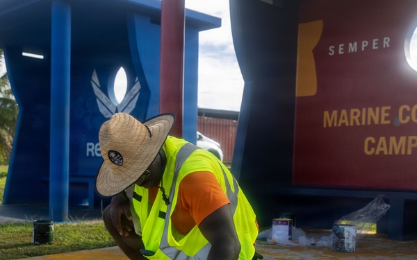 Camp Blaz Marines revitalize bus stop honoring Brig. Gen. Blaz