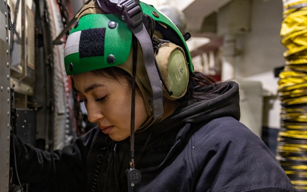 Sailors Assigned to HSM 51 Conduct Maintenance on Helicopters Aboard USS Dewey