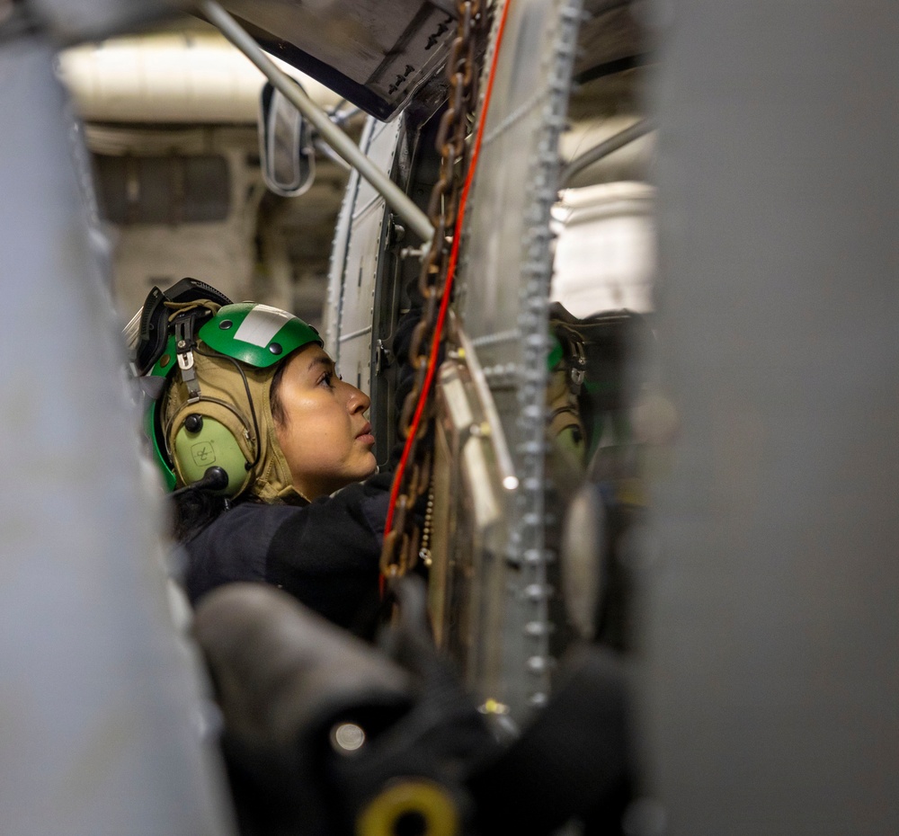 Sailors Assigned to HSM 51 Conduct Maintenance on Helicopters Aboard USS Dewey