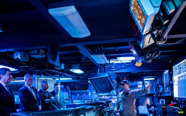 Deputy Secretary of State for Management and Resources, Michael J. Rigas tours USS Milius