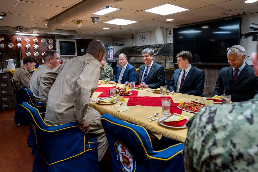 Deputy Secretary of State for Management and Resources, Michael J. Rigas tours USS Milius
