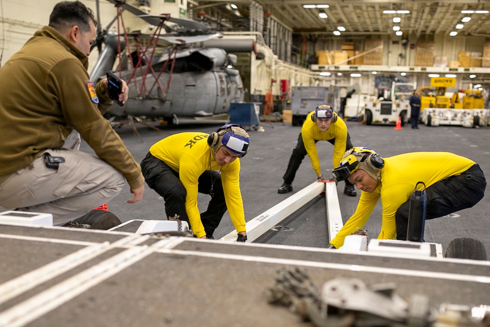 Chain Down Drills Aboard USS Tripoli