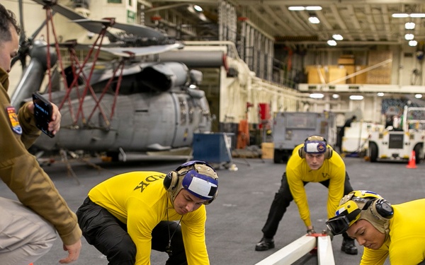 Chain Down Drills Aboard USS Tripoli