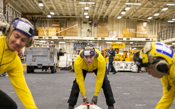 Chain Down Drills Aboard USS Tripoli