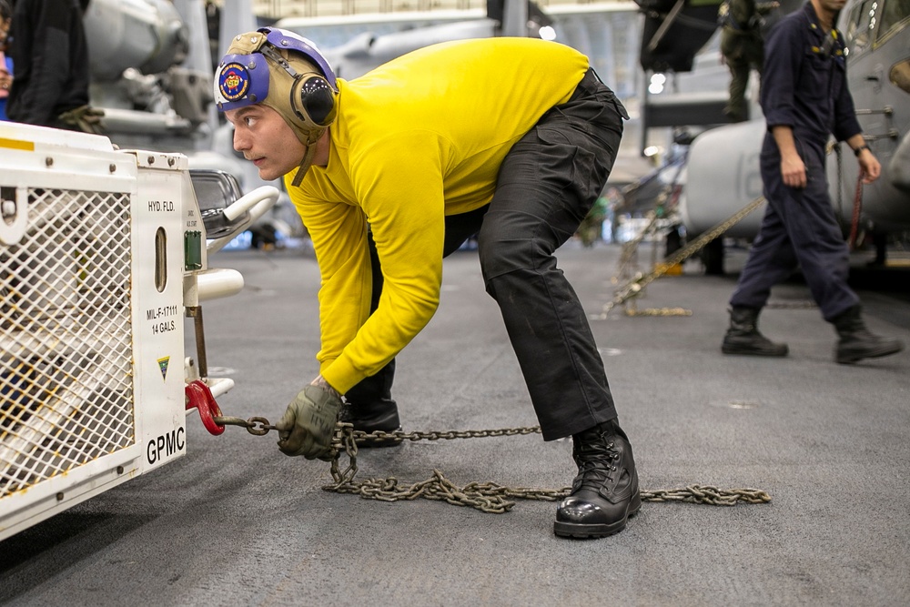 Chain Down Drills Aboard USS Tripoli