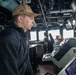 Sailors Aboard the USS Dewey Stand Watch While Operating in the Sea of Japan