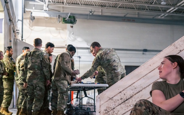 Senior Airman rises up, provides mass training to over 200 Airmen before deployment exercise
