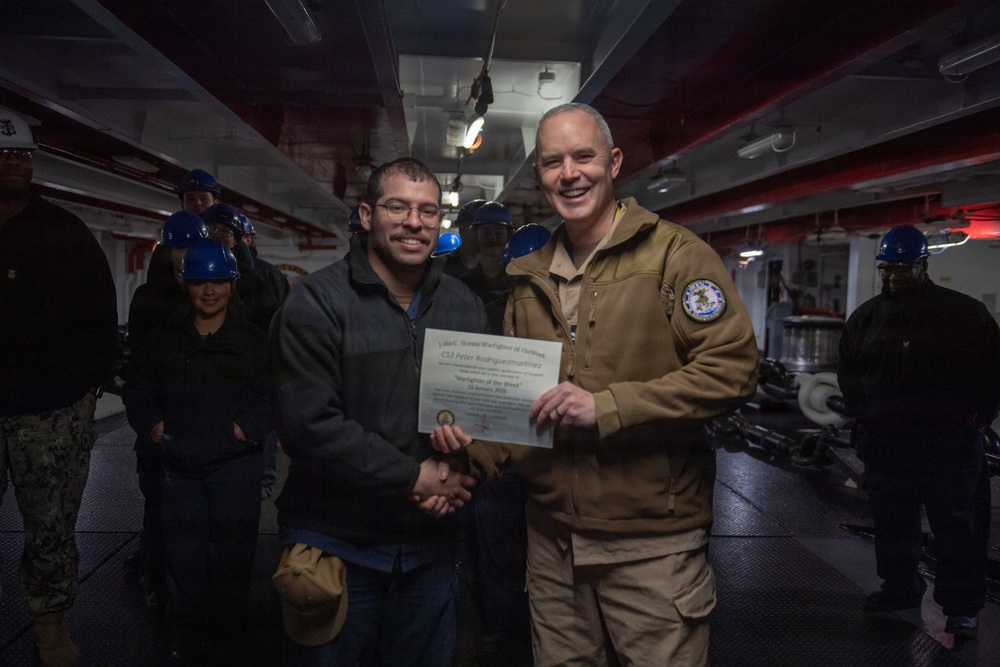 USS John C. Stennis (CVN 74) presents Warfighter of the Week