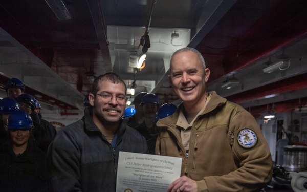 USS John C. Stennis (CVN 74) presents Warfighter of the Week