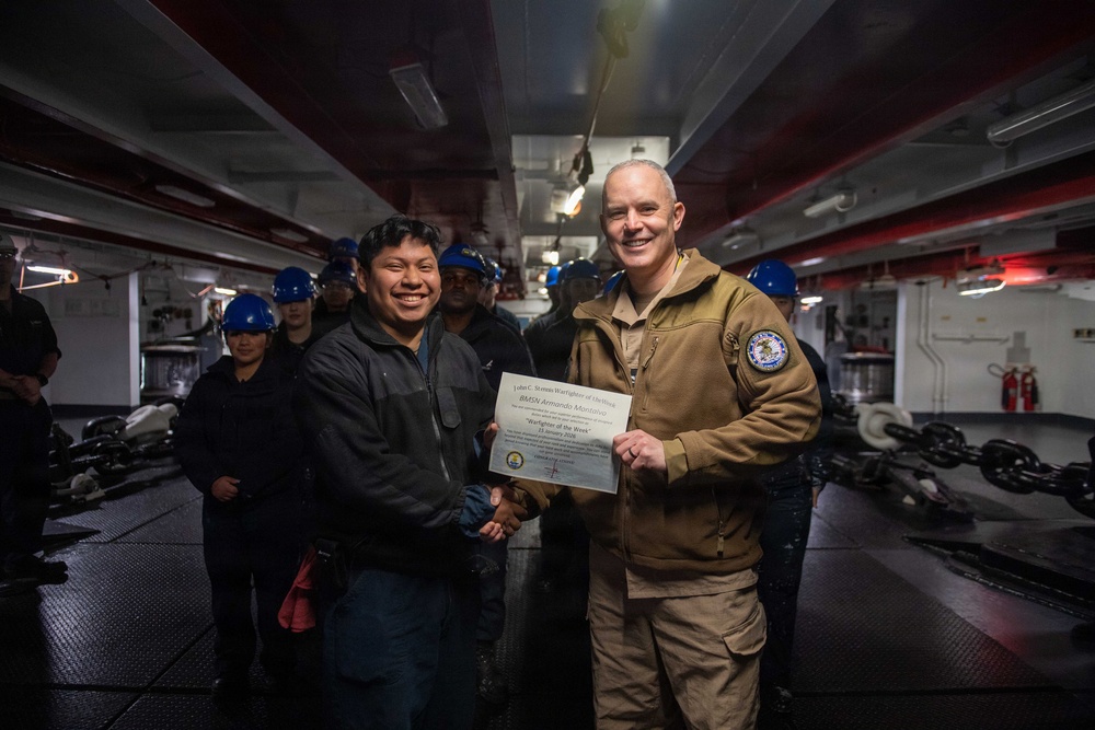 USS John C. Stennis (CVN 74) presents Warfighter of the Week