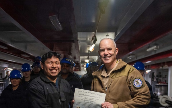 USS John C. Stennis (CVN 74) presents Warfighter of the Week