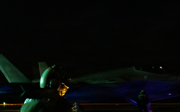 Abraham Lincoln Conducts Routine Night Flight Operations