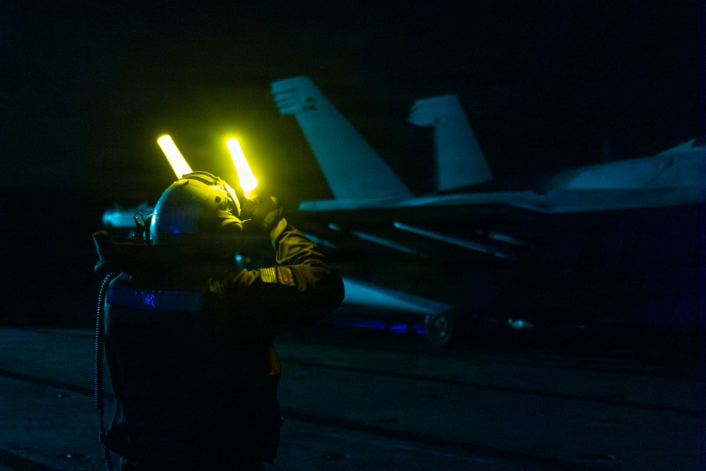 Abraham Lincoln Conducts Routine Night Flight Operations