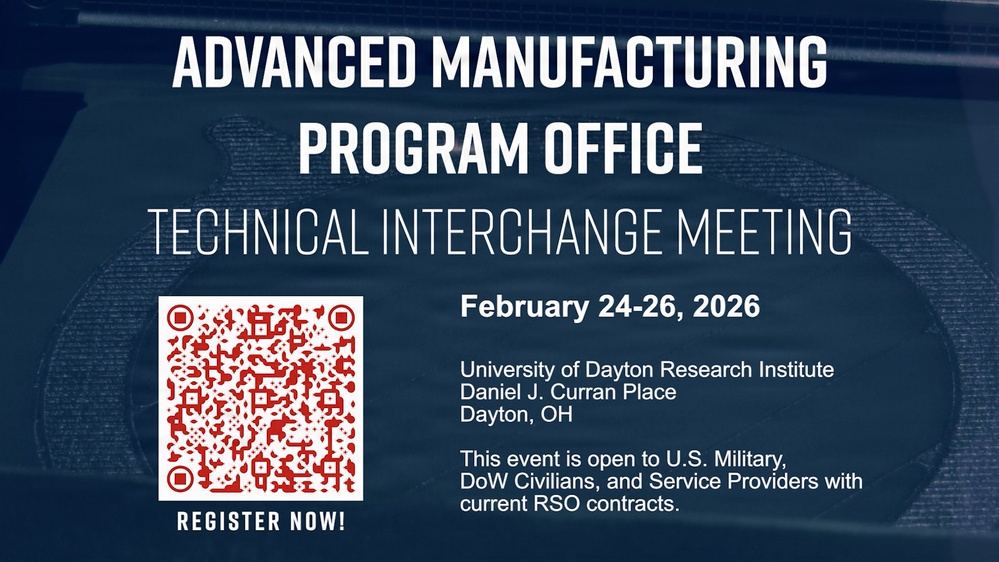 A thumbnail for a video invite for Advanced Manufacturing Program Office (AMPO) Technical Interchange Meeting (TIM)