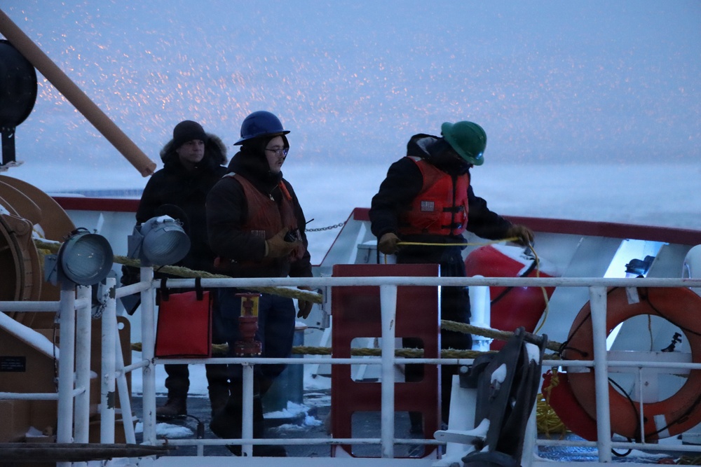Coast Guard Cutter Mackinaw conducts track maintenance for Operation Taconite