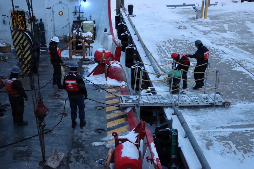 Coast Guard Cutter Mackinaw conducts track maintenance for Operation Taconite