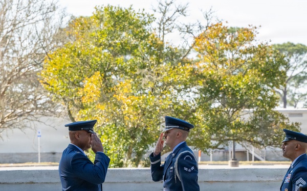 350 SWW Command Team Presides over Team Eglin Honor Guard Graduation