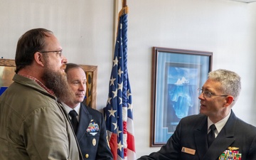 NAWCWD presents command coin to NAVFAC planner