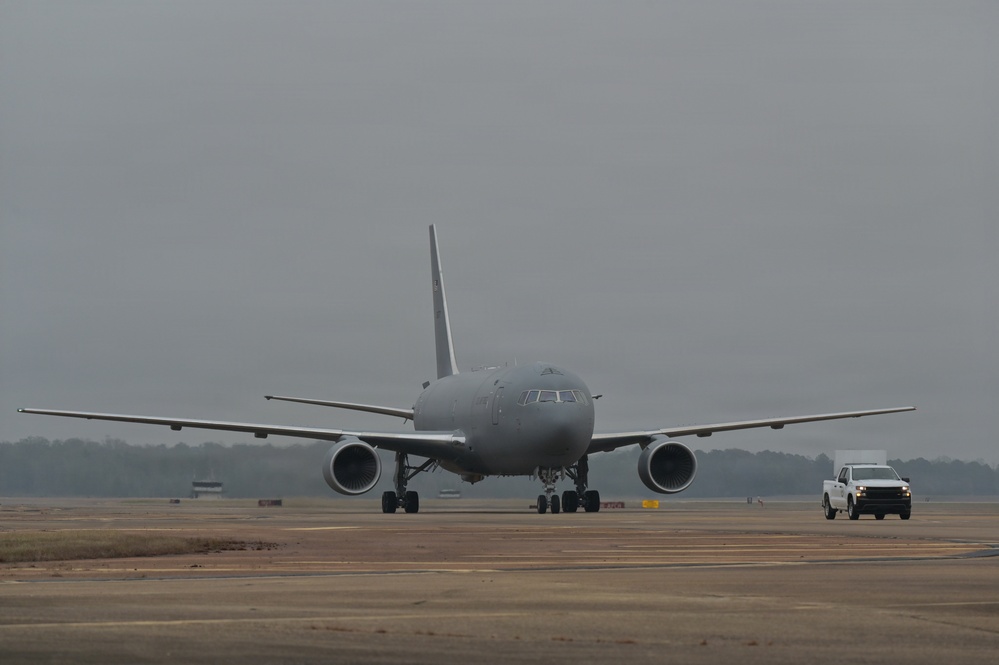 KC-46A Pegasus from Seymour Johnson Arrives at Columbus Air Force Base