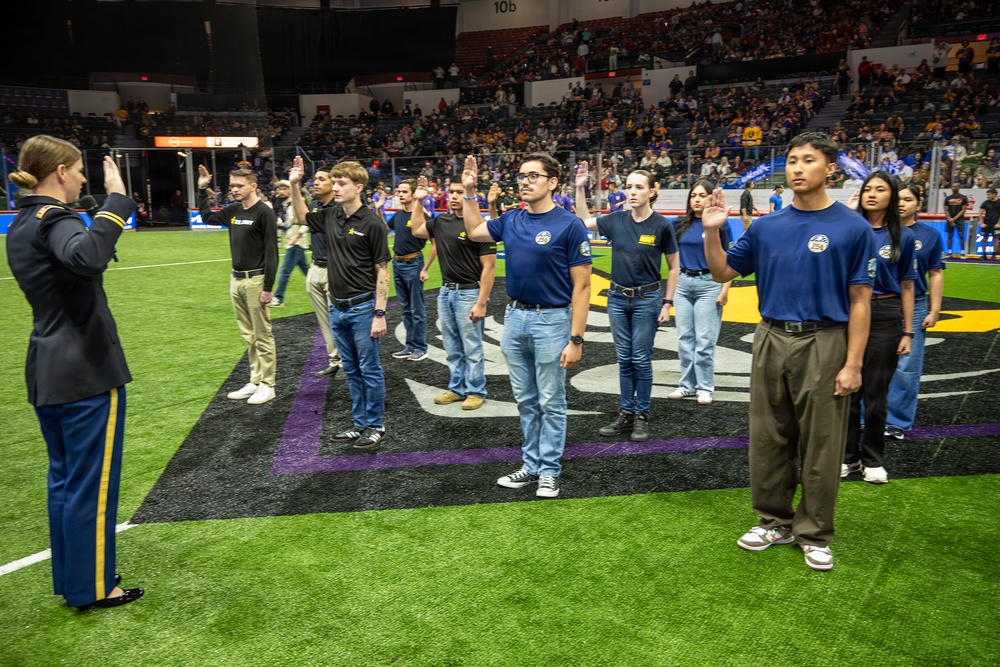 Future Servicemembers Swear in at San Diego Seals Lacrosse Game