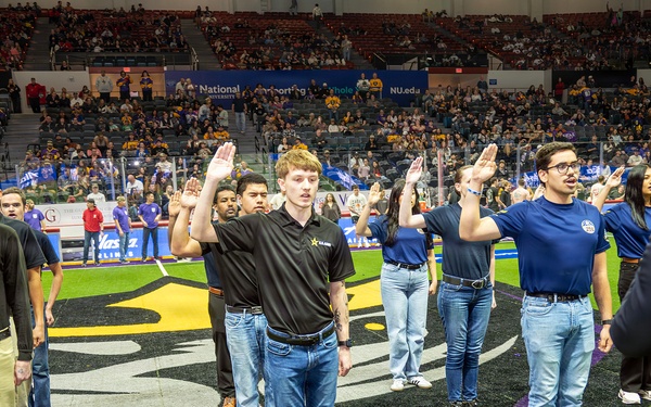 Future Servicemembers Swear in at San Diego Seals Lacrosse Game