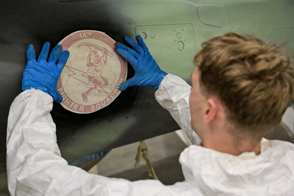 F-16 Structural Maintenance and Paint Preparation at Misawa Air Base