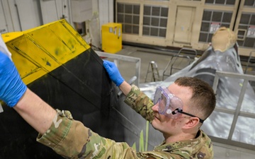 F-16 Structural Maintenance and Paint Preparation at Misawa Air Base