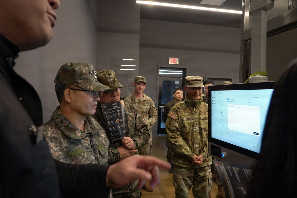 ROK Army Logistics Command commander observes Autonomous Kitchen operations