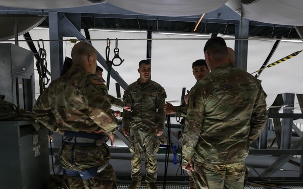 Iowa National Guard rappel team at Iowa Wild game