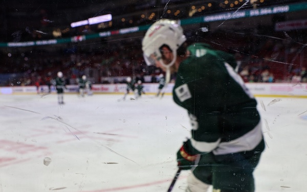 Iowa National Guard rappel team at Iowa Wild game