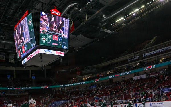 Iowa National Guard rappel team at Iowa Wild game