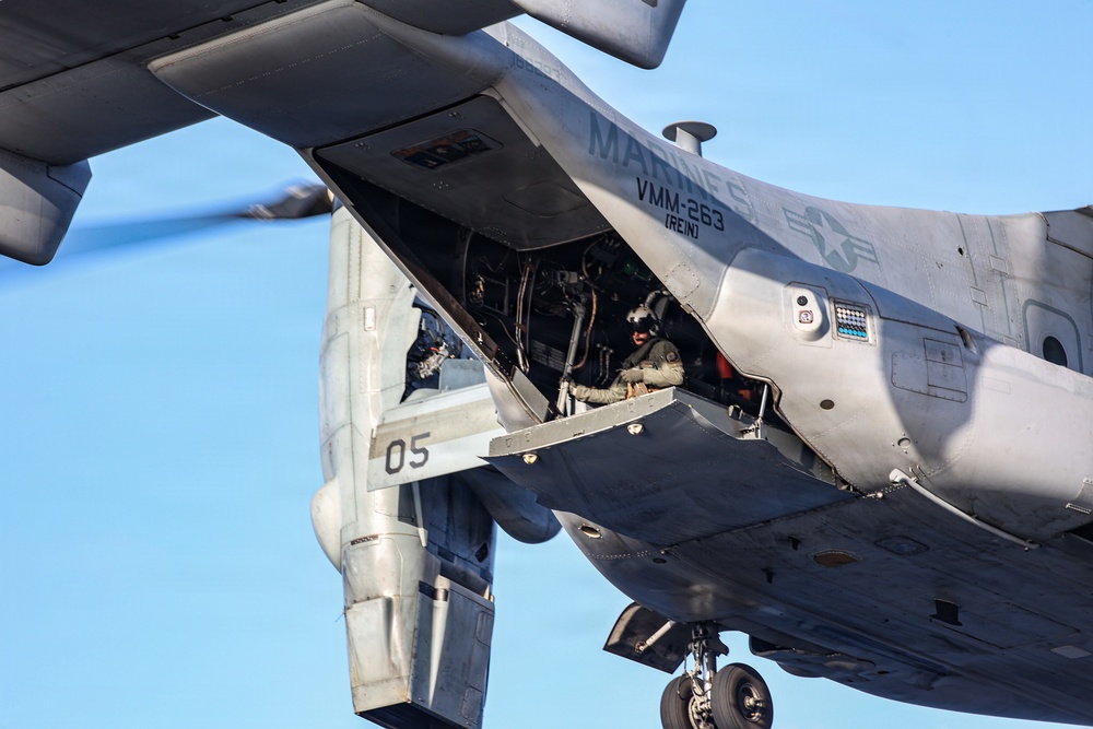 22nd MEU(SOC) | MV-22B Osprey Flight Operations aboard USS Iwo Jima