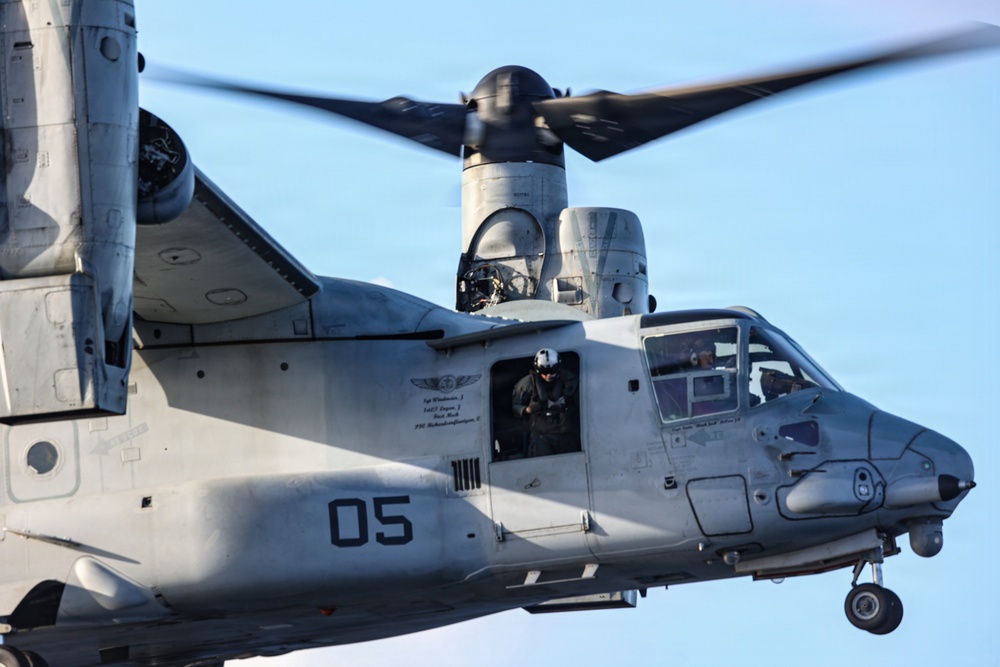 22nd MEU(SOC) | MV-22B Osprey Flight Operations aboard USS Iwo Jima