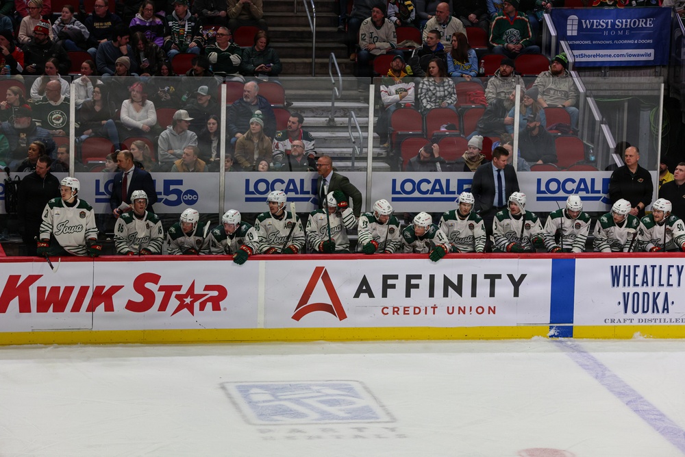Iowa National Guard rappel team at Iowa Wild game